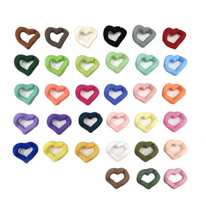 Acrylic heart chain for diy.Acrylic love chain seven-color Makaron color diy key chain mobile phone case chain.