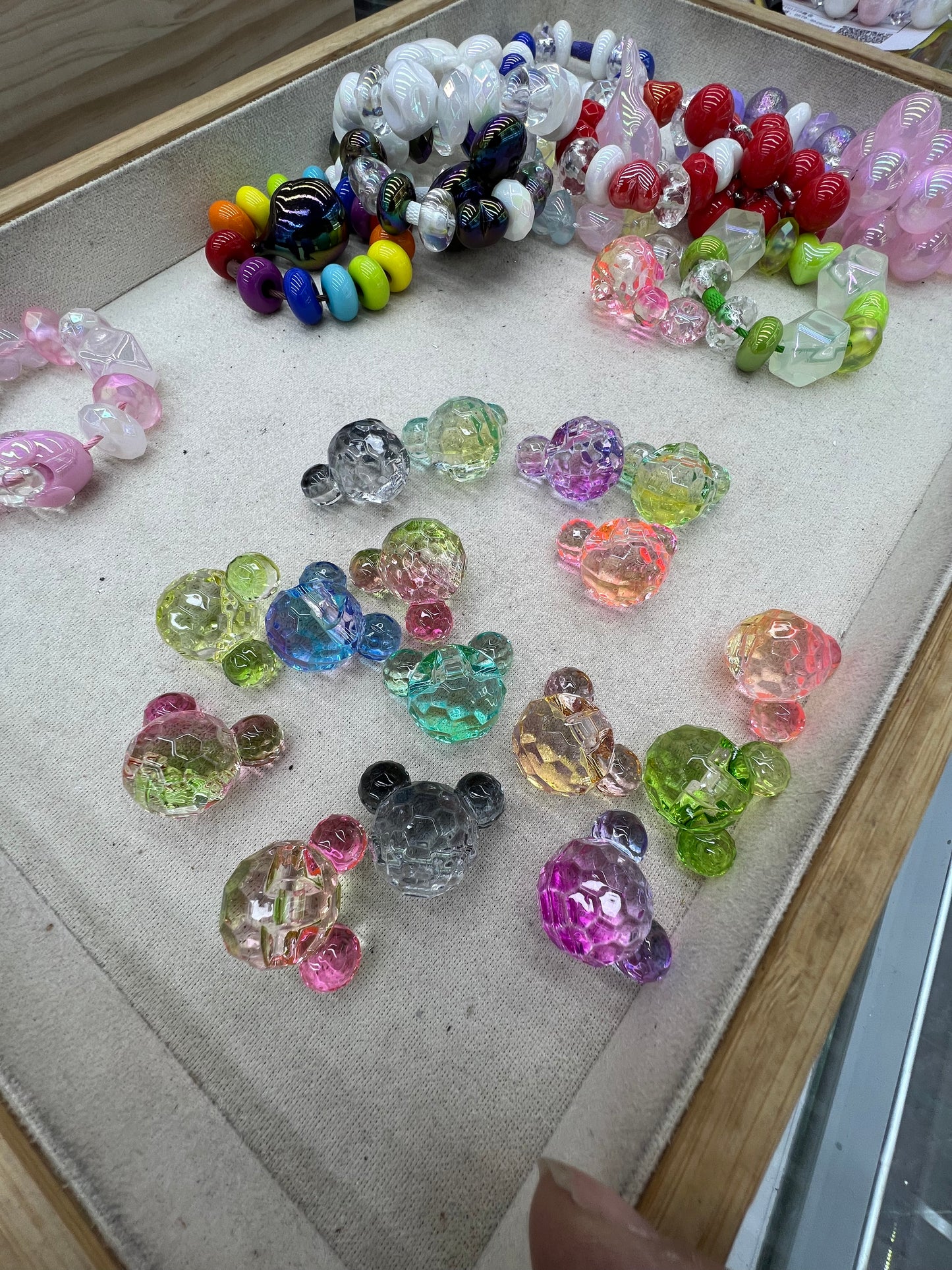 Crystal Mickey Pendant for diy Transparent sequin bear resin accessory patch for mobile phone shell hairdressing hairpin material