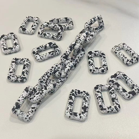 Acrylic ink black and white chain for diy Splice mobile phone chain pendant with key chain