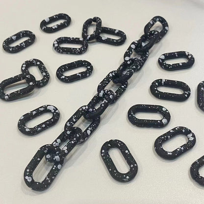 Acrylic ink black and white chain for diy Splice mobile phone chain pendant with key chain