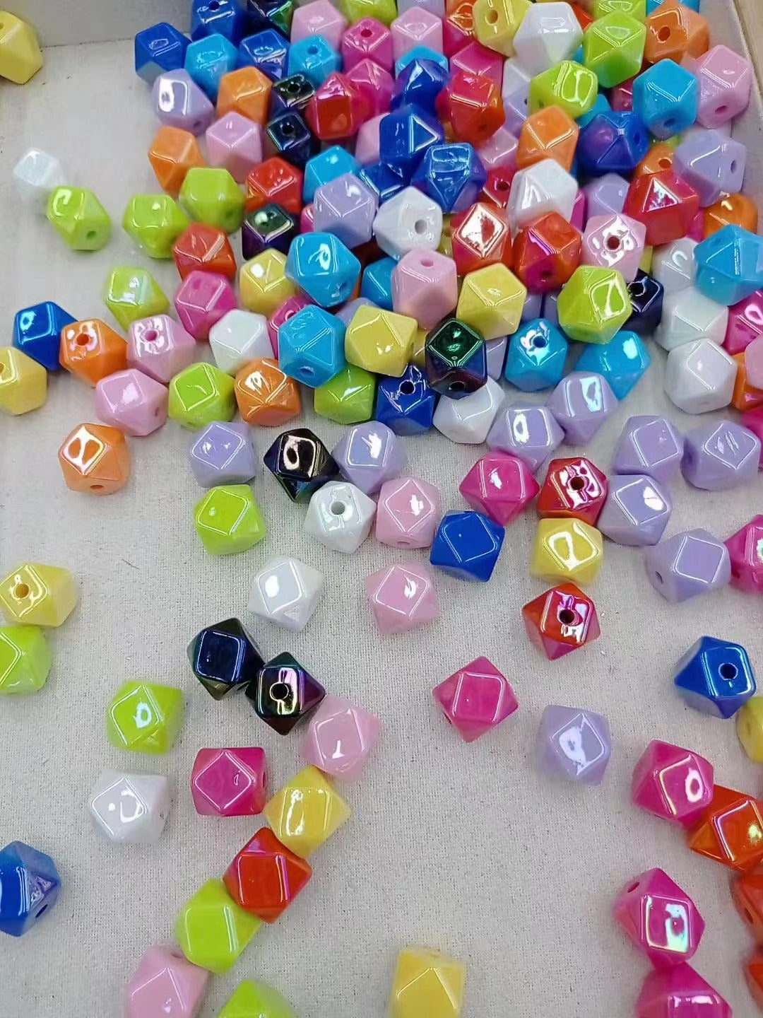 Octagonal beads for diy Colored reflective opaque