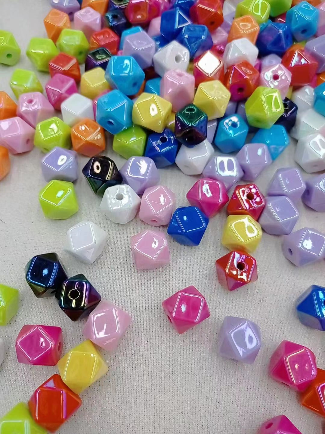 Octagonal beads for diy Colored reflective opaque